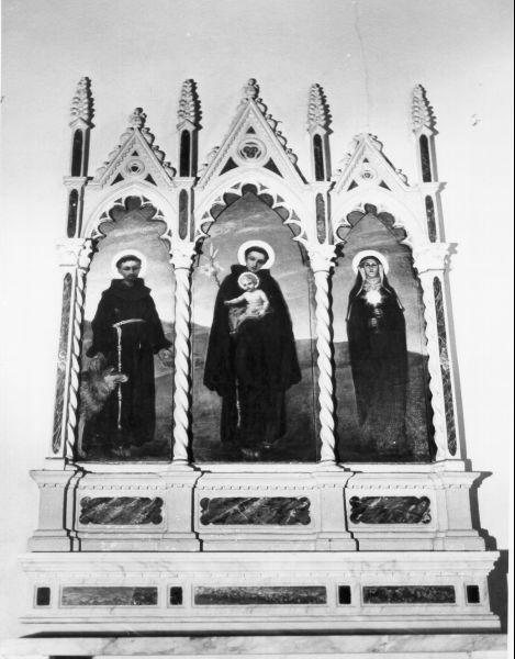 SAN FRANCESCO, SANT'ANTONIO e SANTA CHIARA (dipinto) di Ropi (sec. XX)