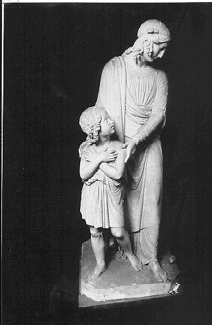 ANGELO CUSTODE CON FANCIULLO (statua) di Bienaimé Luigi (sec. XIX)