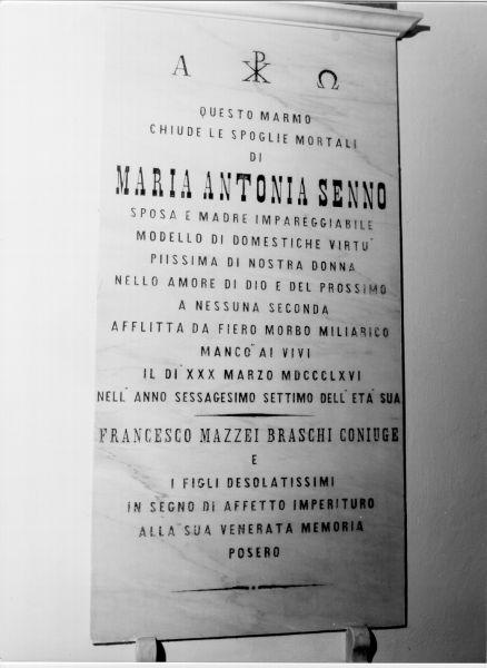 lapide tombale - ambito elbano (sec. XIX)