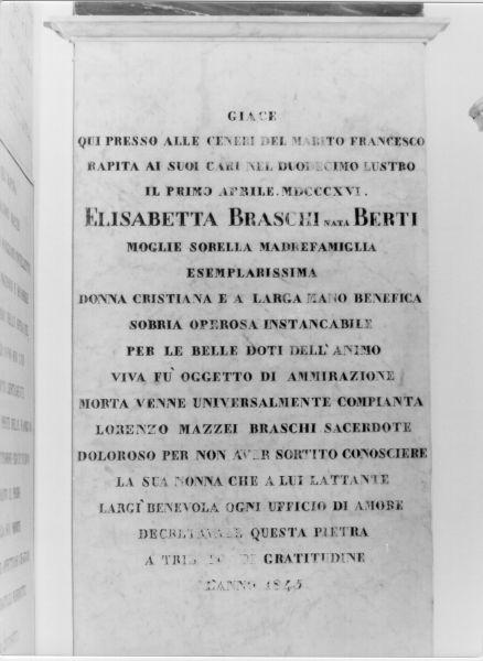lapide tombale - ambito elbano (sec. XIX)