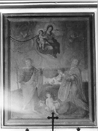 SAN FILIPPO NERI HA LA VISIONE DELLA MADONNA CON BAMBINO (dipinto) - ambito italiano (sec. XIX)