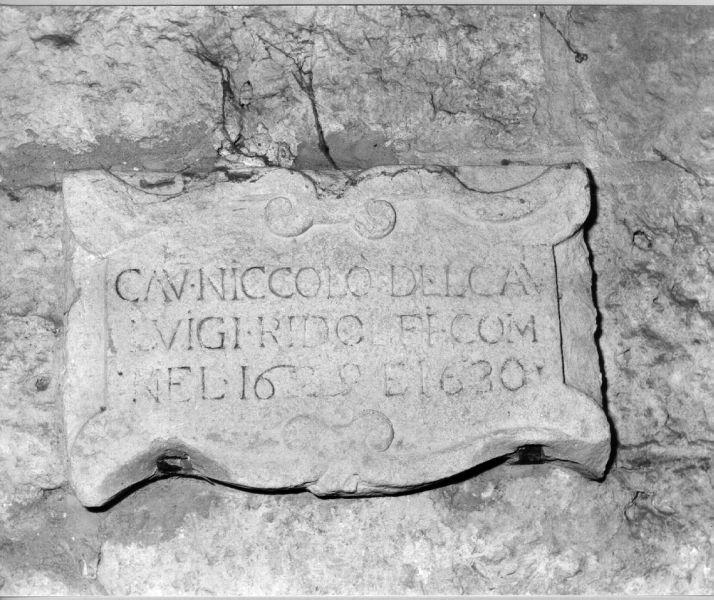 lapide commemorativa - bottega toscana (sec. XVII)