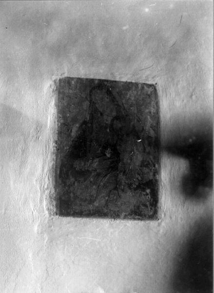 MADONNA CON BAMBINO (decorazione pittorica) - ambito toscano (secc. XVI/ XVII)