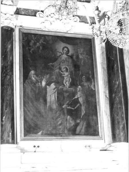 Madonna del Carmelo con Santo carmelitano, Santo vescovo, Santa Teresa d'Avila e altro Santo (dipinto) - ambito lucchese (prima metà sec. XVIII)