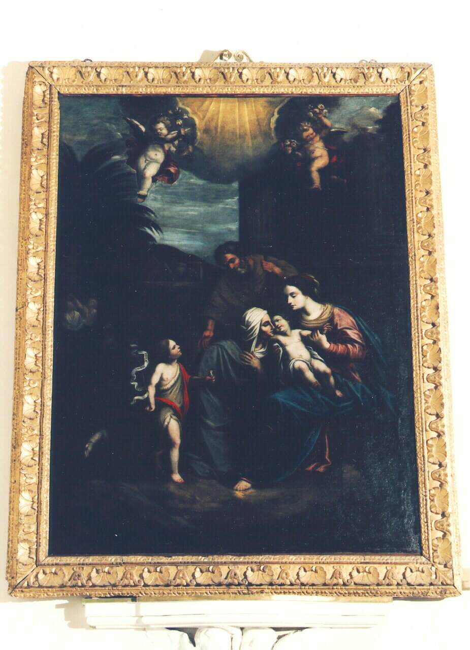 sacra famiglia con Santa Elisabetta e San Giovannino (dipinto) - ambito siciliano (Prima metà sec. XVII)