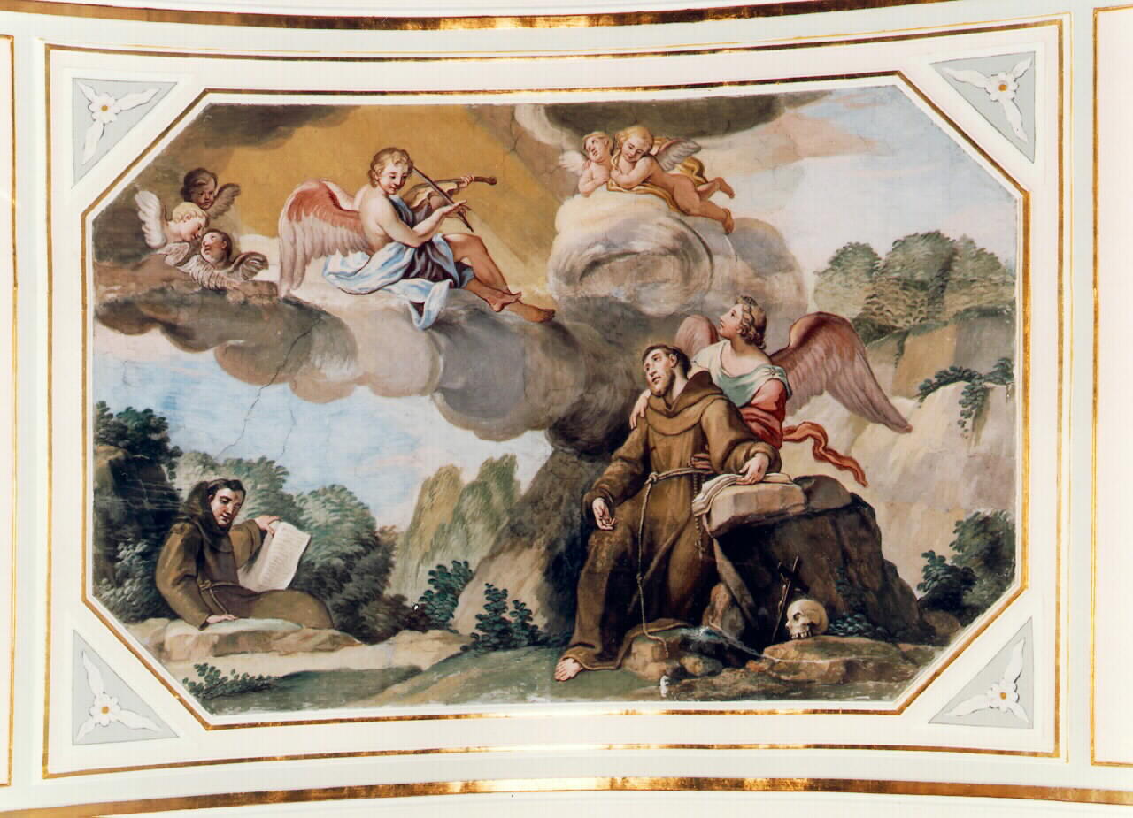 estasi di San Francesco d'Assisi (dipinto murale) - ambito siciliano (ultimo quarto sec. XVIII)