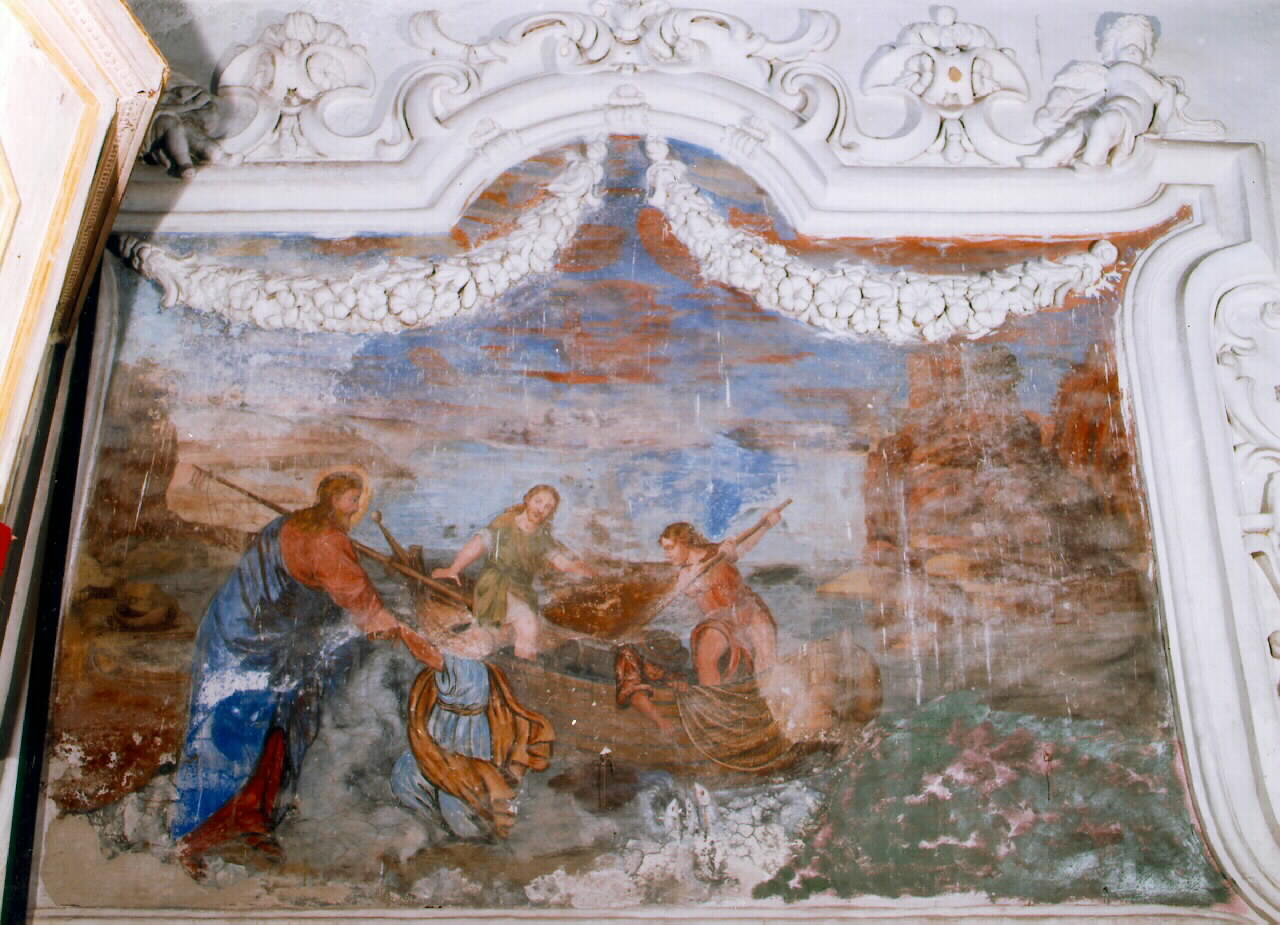 pesca miracolosa (dipinto murale) - ambito siciliano (Prima metà sec. XIX)