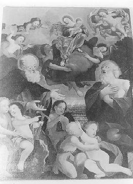 Madonna con Bambino in gloria (dipinto) - ambito italiano (sec. XIX)