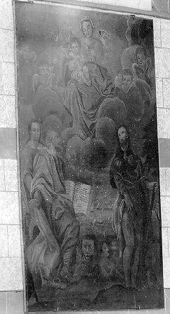 Madonna con Bambino, San Marco, San Luca e San Rocco (dipinto) di Giordani Aloisio (sec. XIX)