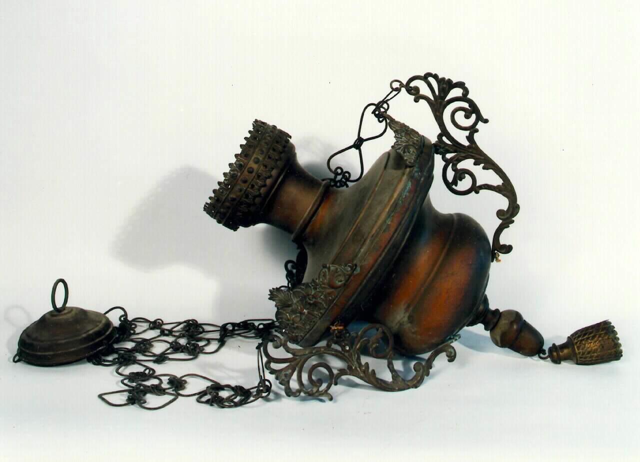 lampada pensile, serie - bottega siciliana (ultimo quarto sec. XIX)
