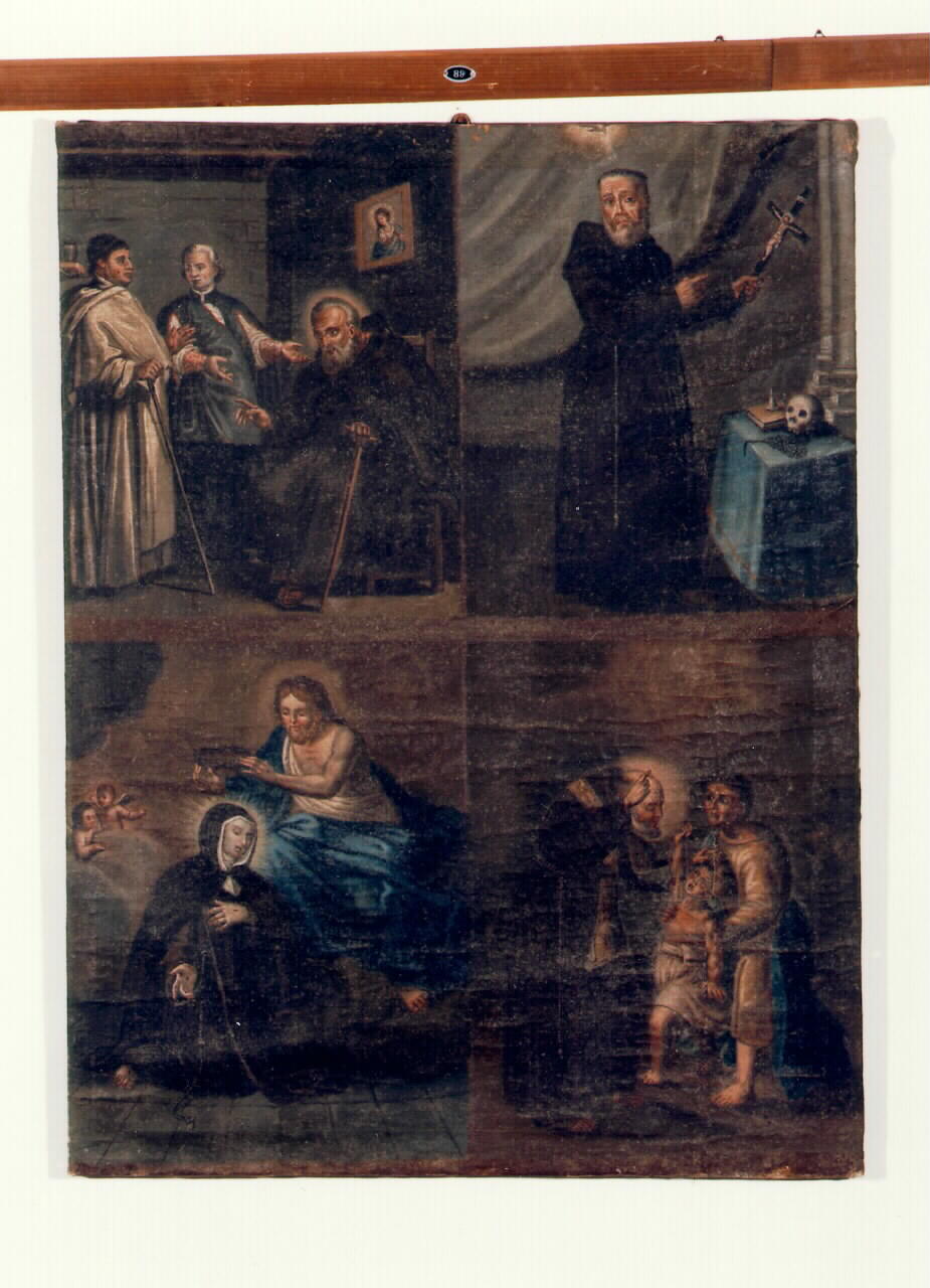 storie della vita di San Felice da Cantalice, santa Veronica Giuliani e santi francescani (dipinto) - ambito siciliano (primo quarto sec. XIX)