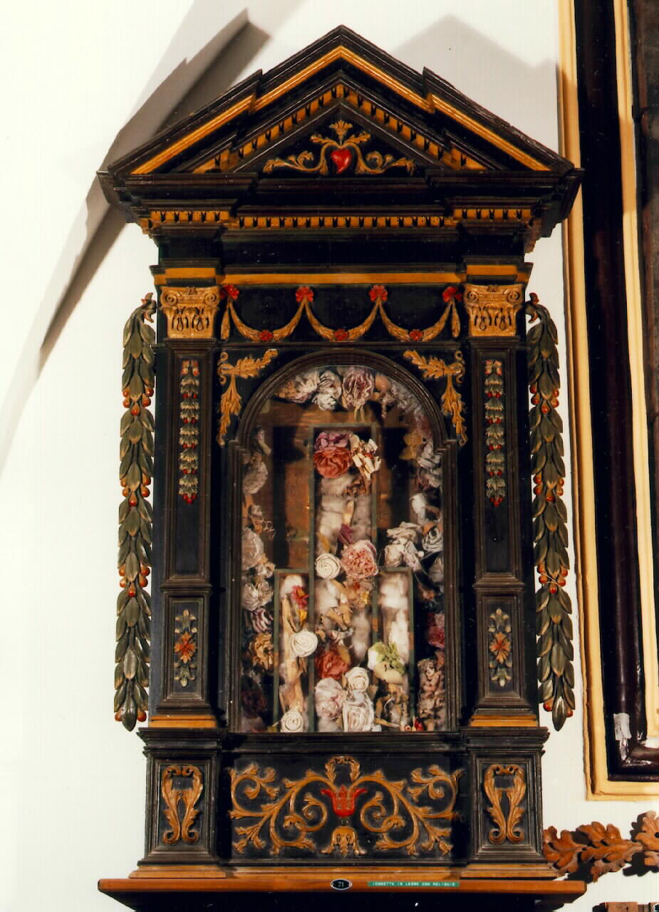 reliquiario - a tabella, serie - ambito cappuccino (fine sec. XIX)