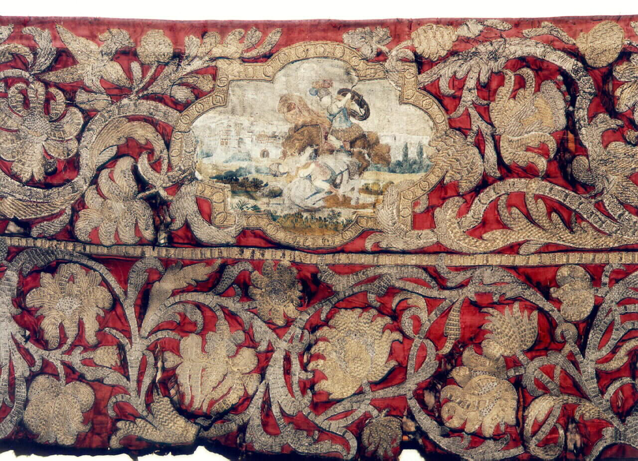 drappellone di baldacchino processionale - manifattura siciliana (Seconda metà sec. XVII)