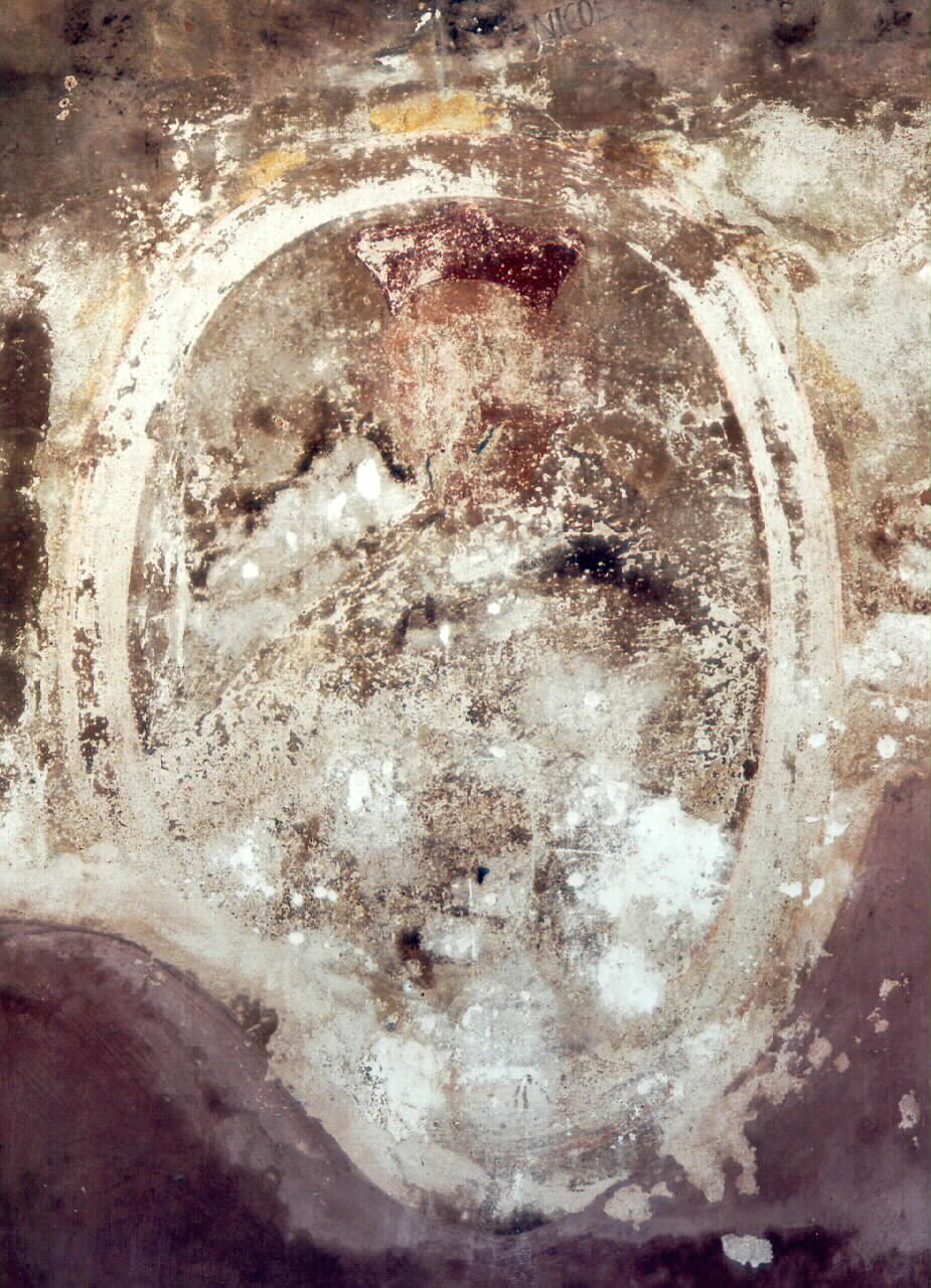 ritratto di ecclesiastico (dipinto murale) - ambito siciliano (Seconda metà sec. XVIII)