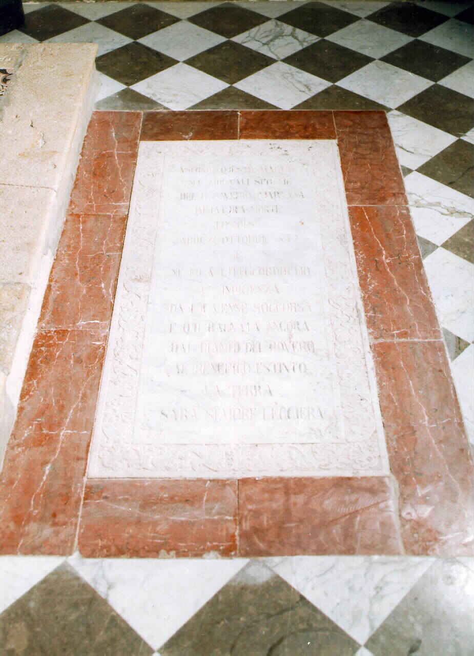 lapide - sepolcrale - ambito siciliano (sec. XIX)