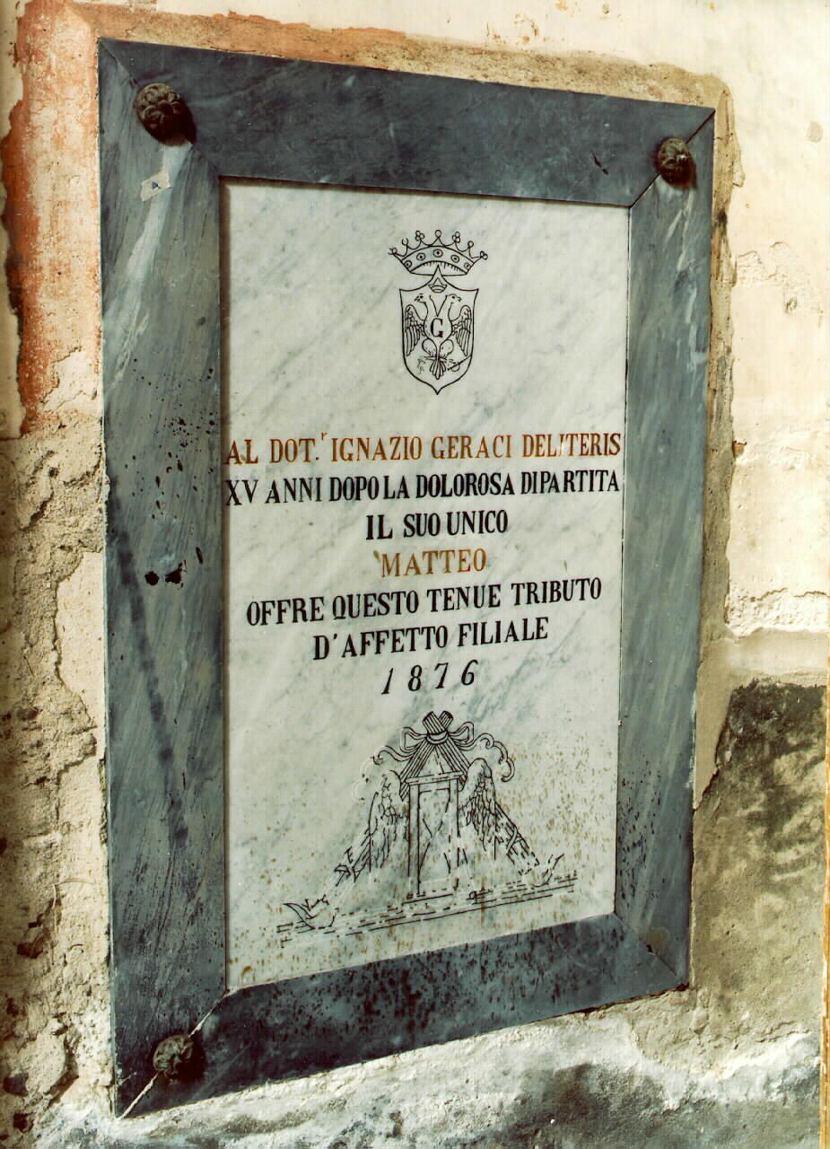 lapide commemorativa - ambito siciliano (sec. XIX)