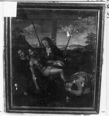 COMPIANTO SUL CRISTO MORTO (dipinto) - ambito italiano (sec. XVI)