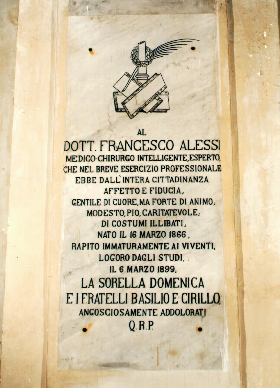 lapide commemorativa - ambito siciliano (sec. XIX)