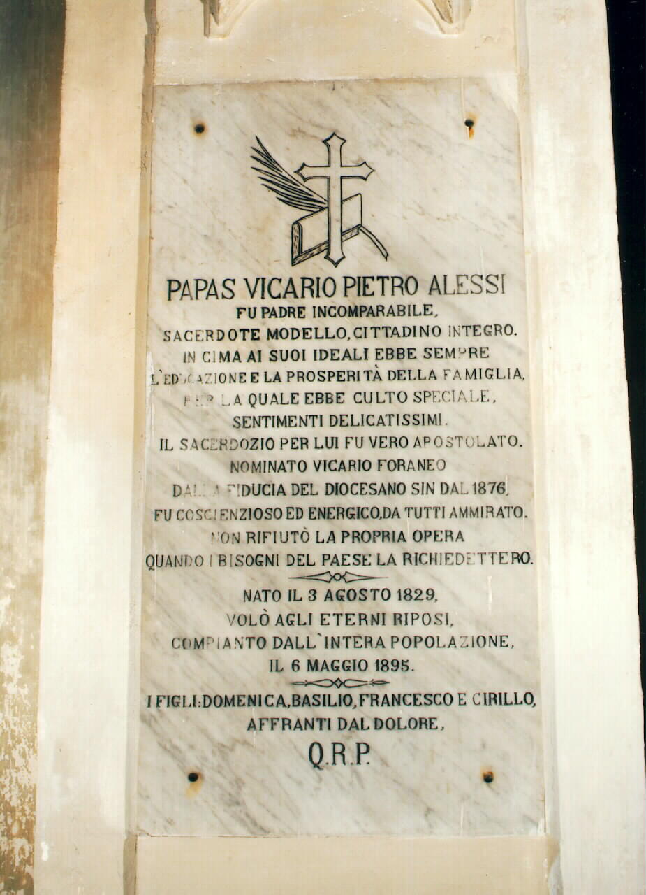 lapide commemorativa - ambito siciliano (sec. XIX)