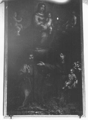 Madonna con Bambino, San'Antonio da Padova e San Giuseppe (dipinto) - ambito italiano (sec. XVIII)