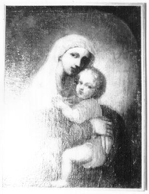 MADONNA CON BAMBINO (dipinto) - ambito italiano (sec. XVIII)