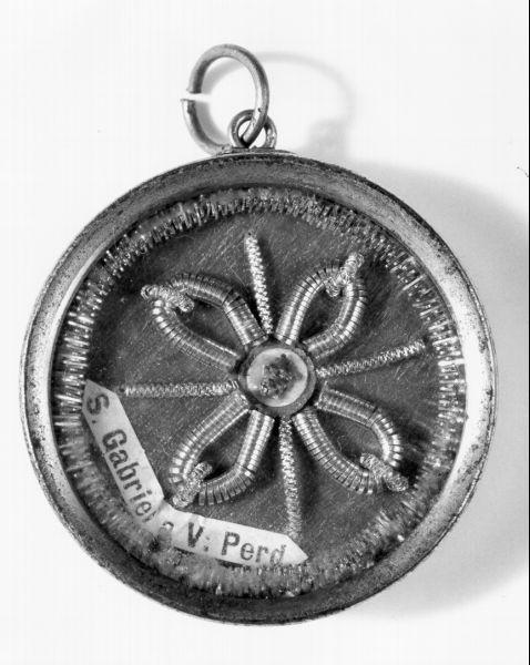 reliquiario a capsula - a pendente - ambito livornese (fine/inizio secc. XIX/ XX)