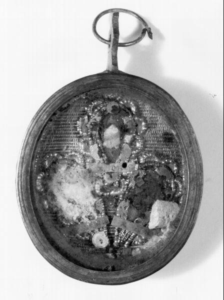 reliquiario a capsula - a medaglione - ambito livornese (fine/inizio secc. XIX/ XX)