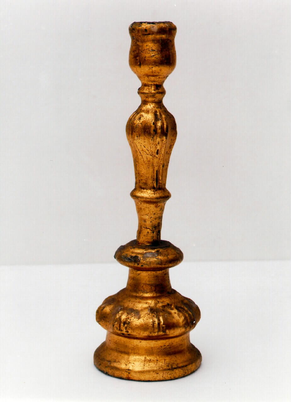 candeliere d'altare, serie - produzione siciliana (Seconda metà sec. XIX)