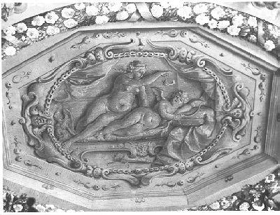 VENERE E AMORE (soffitto dipinto) di Dal Sole Giovan Gioseffo (scuola) (fine/inizio secc. XVII/ XVIII)