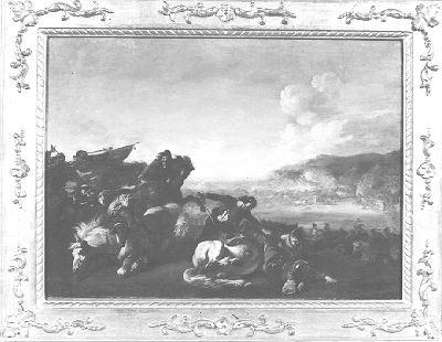 SCENA DI BATTAGLIA (dipinto) - ambito francese (sec. XVII)
