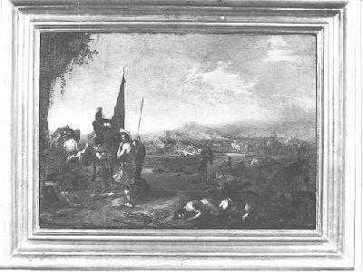 CAMPO DOPO LA BATTAGLIA (dipinto) di Bourdon Sebastien (metà sec. XVII)