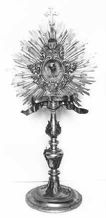 reliquiario - a ostensorio - bottega toscana (fine/inizio secc. XVIII/ XIX)