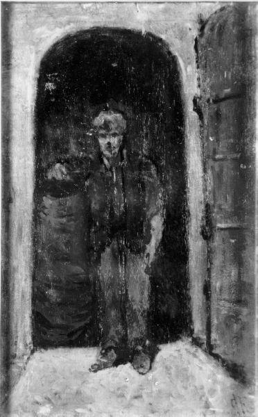 IL FABBRO (dipinto) di Fattori Giovanni (sec. XIX)