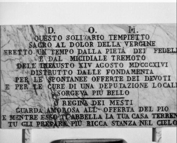 lapide documentaria - bottega toscana (seconda metà sec. XIX)