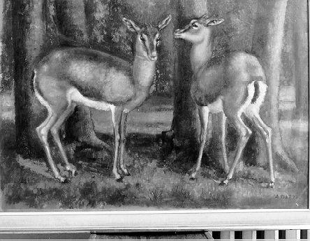 Le gazzelle (dipinto) di Dazzi Arturo (prima metà sec. XX)
