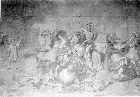 Disfida di Barletta, scena di battaglia (disegno) di Conti Giacomo (sec. XIX)