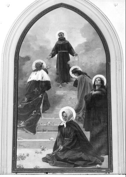 San Francesco d'Assisi presenta la Regola agli ordini francescani (dipinto) di Saltini Pietro (sec. XX)