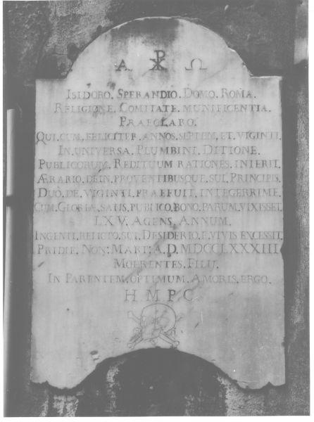 lastra tombale - ambito piombinese (sec. XVIII)