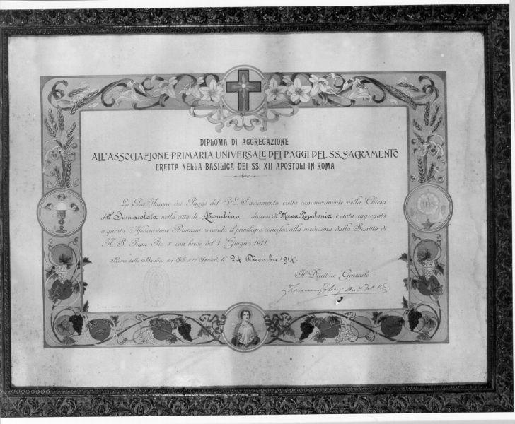 diploma (stampa) - ambito romano (sec. XX)