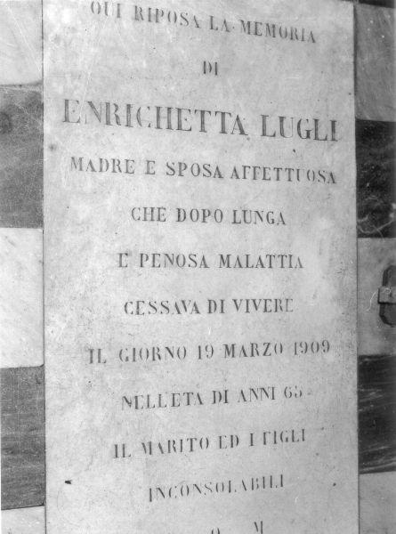 lapide tombale - ambito toscano (sec. XX)