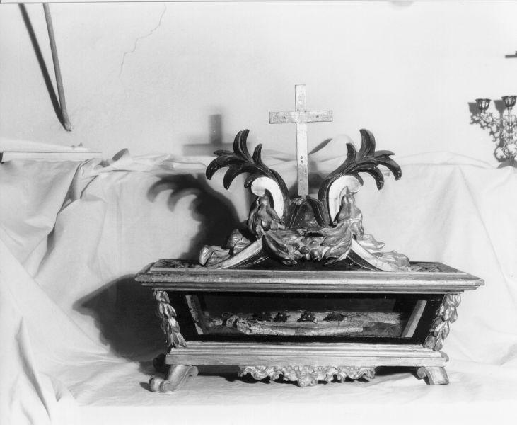 reliquiario a teca - a urna - ambito italiano (prima metà sec. XIX)