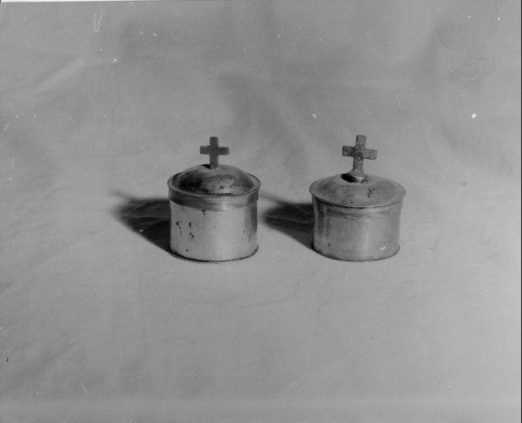 vasetti per oli santi, serie - bottega italiana (prima metà sec. XIX)