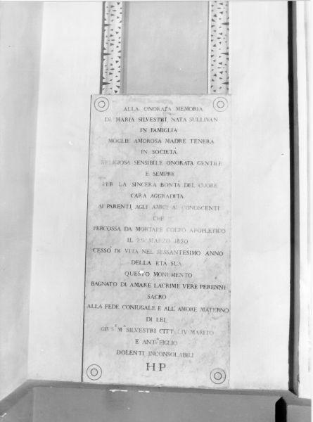 lastra tombale - ambito toscano (sec. XIX)