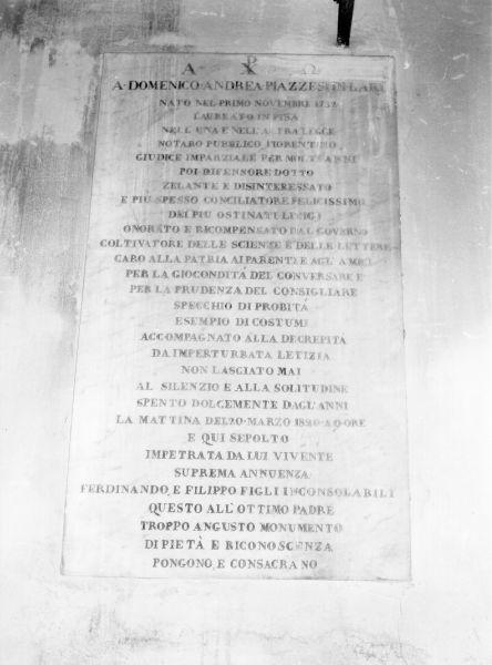 lastra tombale - bottega toscana (sec. XIX)