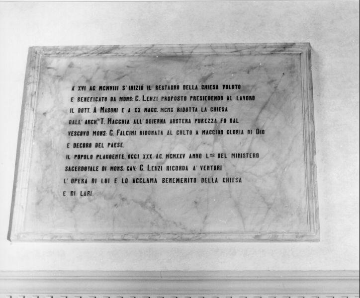 lapide - bottega toscana (sec. XX)