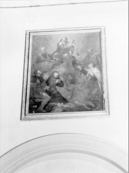 MADONNA DEL CARMELO E SANTI (dipinto) - ambito toscano (sec. XVIII)