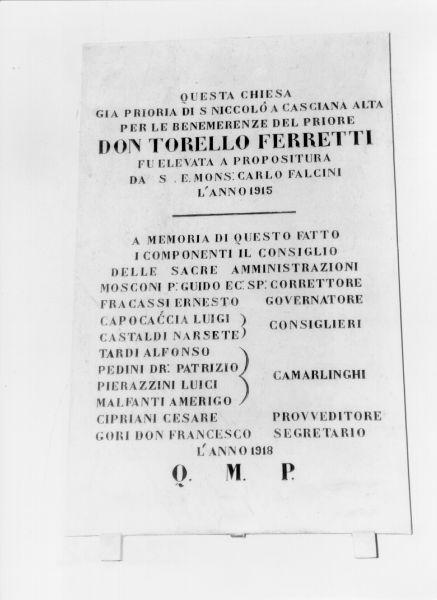 lapide - bottega toscana (sec. XX)