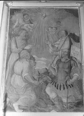 colomba dello Spirito Santo e Santi (dipinto) - ambito lunigianese (sec. XVIII)