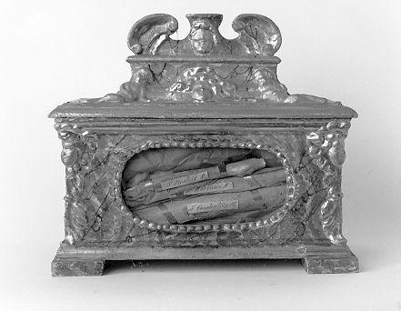 reliquiario a teca - a urna, serie - bottega romana (sec. XVII)