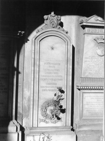 lapide tombale - bottega toscana (seconda metà sec. XIX)